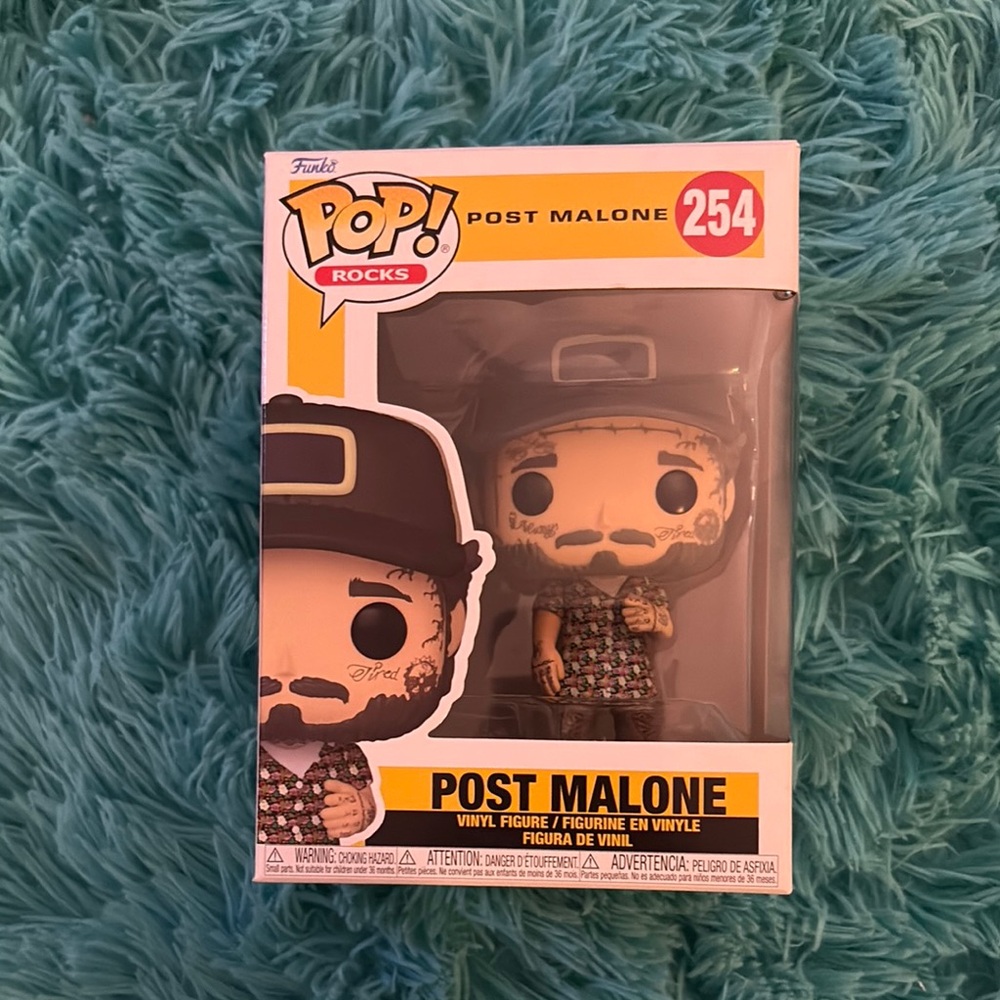 Funko Pop! Rocks Post Malone with Black Hat and Colorful Tattoos